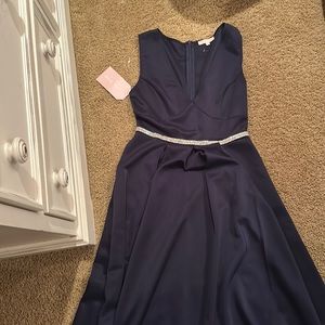 Long dark blue dress